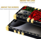 Compatible with iPhone 16 Pro Max Case, Vector Red Rose Green Leaf Luxury - Image 6