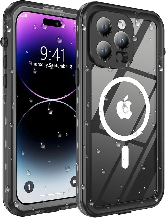 for iPhone 14 Pro Case Waterproof, Full-Body Hard Case Built-in by Comboproof