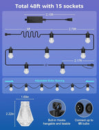 XMCOSY+ 48FT Smart Outdoor String Lights - Image 8