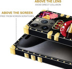 Compatible with iPhone 16 Pro Case, Queen Lip Crown Leopard Print Luxury Golden - Image 6