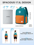VASCHY Lightweight Backpack for School, Water Resistant Classic Bookbag - Image 2
