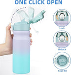 BJPKPK Water Bottle with Straw 18oz Insulated Water Bottles Reusable Stainless - Image 3