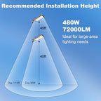 ledmo LED Parking Lot Lights, 2 Pack 144000LM Total Professional 480W Super - Image 2
