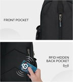WATERFLY RFID Crossbody Sling Backpack Sling Bag Travel Hiking Chest Bag Daypack - Image 3