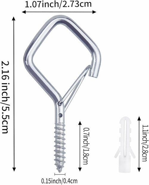 15 Pcs Silver Eye Hooks Screw Heavy Duty, Ceiling Hooks - Image 2
