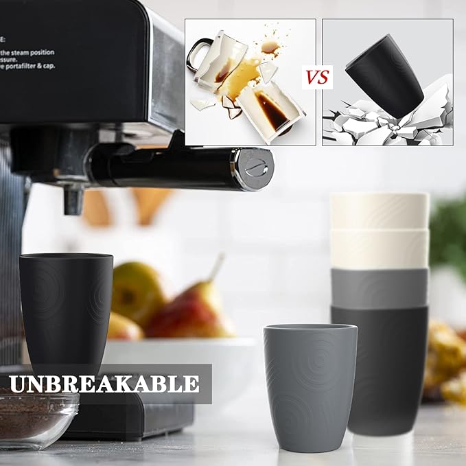 Homienly Wheat Straw Cups Drinking Glasses Set of 6, Unbreakable Plastic Cups - Image 5
