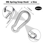 200PCS 2.36'' Spring Snap Hook, M6 1/4Inch Galvanized Silver Steel Carabiner - Image 2