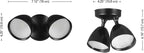 GLOBE Electric 17000186 20W Twin Head Black 1600 Lumens Wall Switch Activated - Image 8