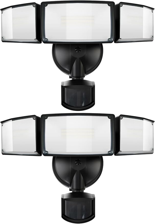 UME 2 Pack 5500LM LED Security Lights Motion Sensor Light Outdoor, 5000K by UME
