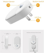 L LOHAS LED Amber Night Light, 2 Pack, Night Lights Plug into Wall Motion Sensor - Image 4