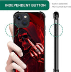 for iPhone 15 Plus Case, Gestures Funny Skull Pattern Graphic Design Girl Boy - Image 6