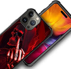 for iPhone 16 Pro Max Case, Gestures Funny Skull Pattern Graphic Design Girl - Image 2