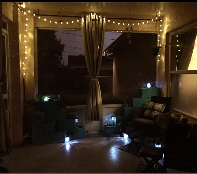 14ft Battery Operated 20 Hanging Bulb 100 LED String Lights, Vintage Commercial - Image 7