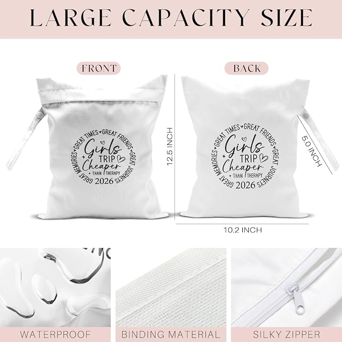 2Pcs Girls Trip Gifts Wet Dry Bag, Beach Bag Wet Bag Favors, Sunscreen Aloha - Image 2