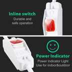 Outdoor Waterproof On/Off Switch Extension Cord, Heavy Duty 125v/250v Black - Image 6