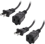 3 Ft Extension Cord, US Male/Female Power Cable by Yeatel