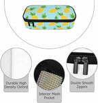 Pineapple Pencil Bag Tropical Fruit Exotic White Polka Dots Yellow Blue Big - Image 3