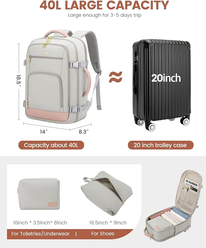 LOVEVOOK Carry On Travel Backpack - Image 3