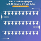 Mlambert 100Ft Outdoor String Lights, G40 Globe Patio Lights - Image 5