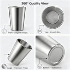 Stainless Steel Cups & Pint Tumblers Set of 8 - Image 5