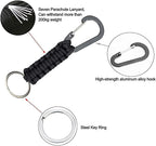 BRAVESHINE Paracord Keychain Carabiner Clip, D Ring Lanyard Hanger Stroller Hook - Image 2