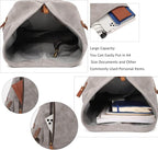 KL928 PU Leather Vintage Backpack – Large Casual Daypack Outdoor Travel - Image 4