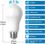 Motion Sensor Light Bulb, Activated Detector Light Bulb Indoor, Dusk to Dawn - Image 4