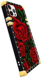 Compatible with iPhone 11 Pro Max Case, Vector Red Rose Green Leaf Luxury - Image 4