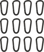 Black Carabiner Clip, Includes Mini 2 Inch Carbineers, Small 2.3" D Ring Clip by Unknown