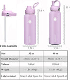 SENDESTAR Stainless Steel Wide Mouth Water Bottle 32oz Double Wall Vacuum - Image 4