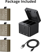 AKASO 3 x 1050mAh Rechargeable Action Camera Battery - Image 7