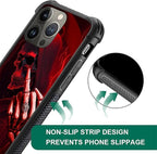 for iPhone 12 Pro Max Case, Gestures Funny Skull Pattern Graphic Design Girl - Image 6