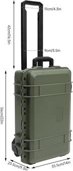 22" Weatherproof Hard Case Rolling Waterproof Case Dry Box - Image 2