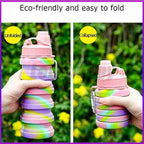 Silicone Collapsible Sports Water Bottles 500ml 16oz, Leak proof Twist Cap BPA - Image 3