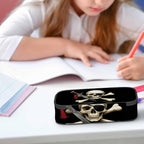 Skull Pirate Pencil Case Crossbones Eye Halloween Day Of The Dead Black Pencil - Image 5