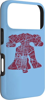 Philadelphia Street Map Liberty Bell Vintage Maroon Philly Case - Image 3