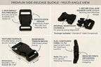 5/8" Black Plastic Side Release Buckle Curved Quick Release - Image 7
