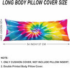 Tie Dye Body Pillow Pillowcase, Abstract Tie Dye Rainbow Farmhouse Pillow Body - Image 6