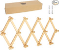 AMAPON Accordion Style Expandable Wall Wooden Coat Rack 13 Hooks Hang Hats by AMAPON