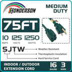 75FT Outdoor Extension Cord-16/3 SJTW Durable Green Extension Cable - Image 3