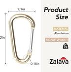 24pc Aluminum Carabiner Clip D Ring, Keychain Spring Hook, Small Carabiners Set - Image 2
