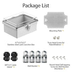 LeMotech Electrical Box, IP67 Waterproof Hinged Clear Cover Stainless Steel - Image 9