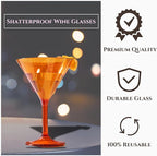 European Style Plastic Crystal Glasses, Unbreakable Martini, Cocktail |Set of - Image 4