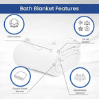 Linteum Textile 100% Cotton Hospital Patient Bath Blanket, Bed Bath Sheet - Image 3