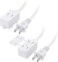 Cable Matters 2-Pack 16 AWG 2 Prong Extension Cord 6 ft, 13A 3-Outlet Extension by CableMatters