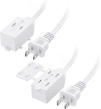 Cable Matters 2-Pack 16 AWG 2 Prong Short Extension Cord 3 ft, 13A 3-Outlet by CableMatters