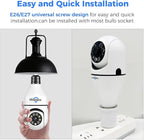 Hiseeu Light Bulb Security Camera, 2.4GHz 5GHz WiFi Light Bulb Camera, - Image 2