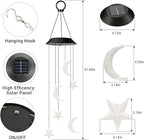 Toodour Solar Wind Chimes, Color Changing Wind Chimes Moon and Star, LED - Image 7