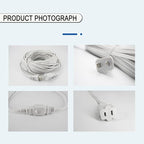100 FT White Extension Cord, 2 Prong Extension Cord 18AWG SPT-2 Flat Cord - Image 6