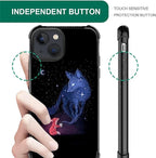 for iPhone 15 Plus Case, Galaxy Fox Wolf Pattern Graphic Design Girl Boy Soft - Image 6